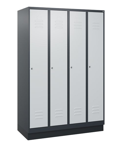 C+P Umkleidespind Classic PLUS, Sockel, 4 Abteile, 1800x1200x500mm, 7016/7035, Zylinderschlösser, 0800207-40 S10028