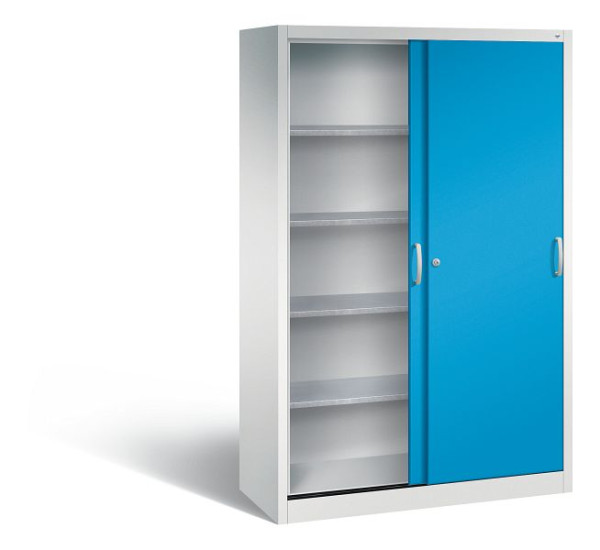 C+P Schiebetürenschrank Acurado, H1950xB1200xT500mm, Farbe: Lichtgrau / Lichtblau, Bügelgriff, 2059-00 S10098