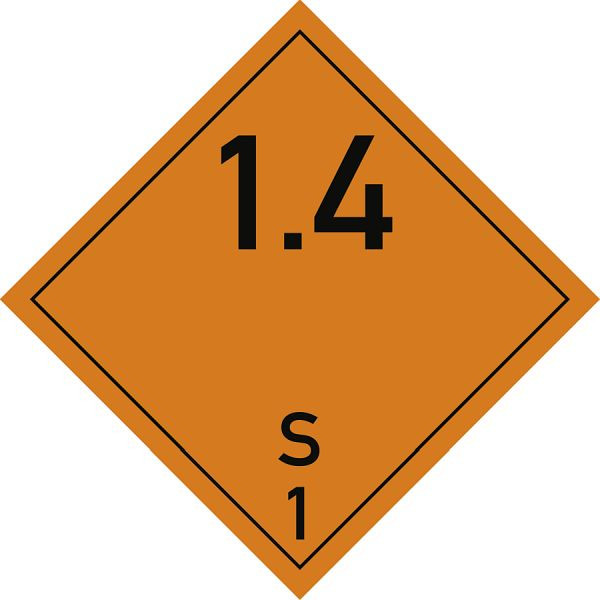 Moedel Gefahrzettel Klasse 1 - Unterklasse 1.4/S, Folie, 100x100 mm, 65955