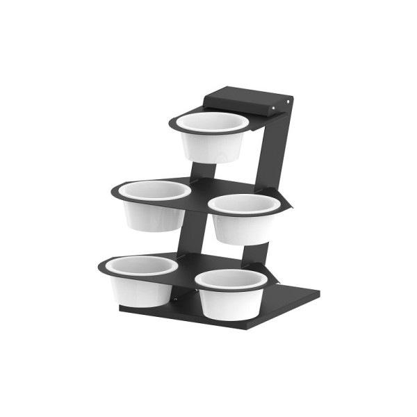 Casselin Salatschüsseldisplay 2 - Ruma, Schwarzer, epoxidbeschichteter Stahl, CPS2R