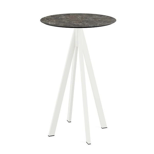 Feros Infinity Stehtisch Weiß gestell + Galaxy Marble HPL Ø70 cm, 120051570