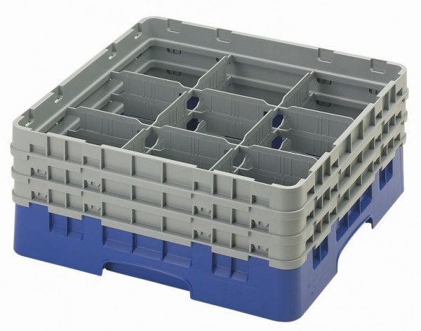 Cambro Spülkorb mit 9 Fächer Camrack® 17,4 cm Marineblau, 9S638186
