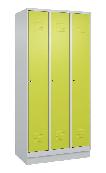 C+P Umkleidespind Classic PLUS, Sockel, 3 Abteile, 1950x900x500mm, 7035/0024, Zylinderschlösser, 080020-30 S10025