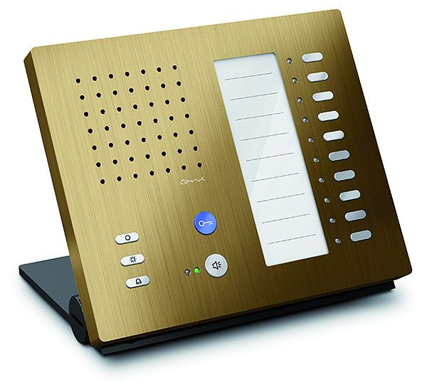 TCS Audio Innenstation zum Freisprechen Serie Carus ADAPTO +10 Tasten, Tischgerät bronze, CAI1110-0151