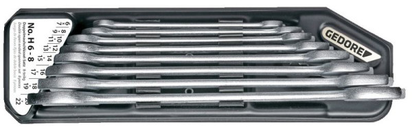 GEDORE Doppelmaulschlüssel-Satz im Halter 8-teilig, 6-22 mm, 6079400