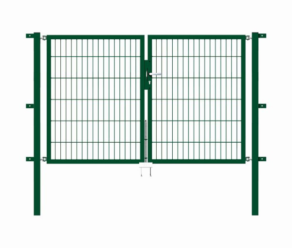 Alberts Doppeltor Flexo mit Zubehör, Breite 200 cm, Höhe: 120 cm, grün, 648077