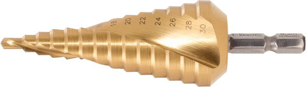 KS Tools HSS-TiN Stufenbohrer, Durchmesser 4-30mm, 14 Stufen, 330.2345
