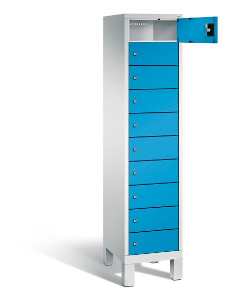 C+P Schließfachschrank Evolo, H1850xB420xT500mm, Farbe: Lichtgrau / Lichtblau, 48010-1210 S10039