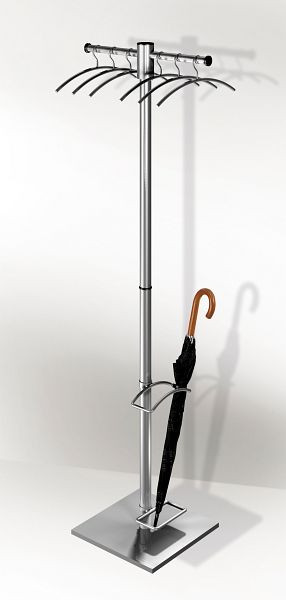 Kerkmann Garderobenständer G 12-E, B 510 x T 460 x H 1680 mm, Edelstahl, 30690681