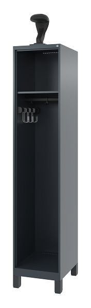 C+P Feuerwehrspind Evolo, Modell EXPERT, 1 Abteil, H1850B400T500 mm, Anthrazit, Füße, 0491015-12 S10007