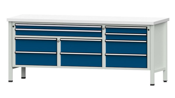 ANKE Werkbänke Kastenwerkbank, Modell 285 V, 2000 x 700 x 840 mm, RAL 7035/5010, KSP 40 mm, 304.584