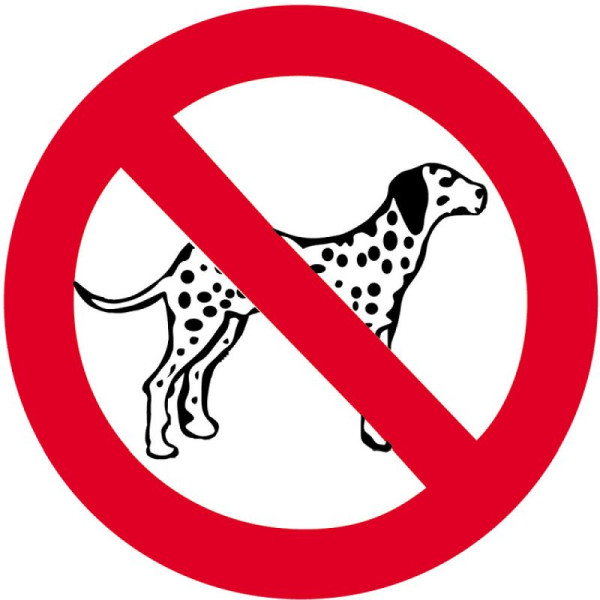 Stein HGS Sonderschild, Hundeverbot, Ø 420 mm, Piktogramm: schwarz, 14943