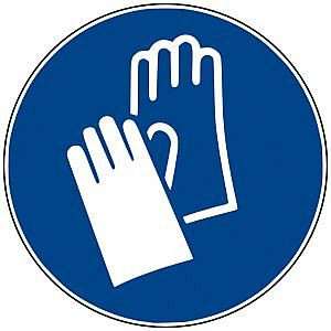 WERO Gebotszeichen: Handschutz benutzen, ISO 7010, Klebefolie, 20290159
