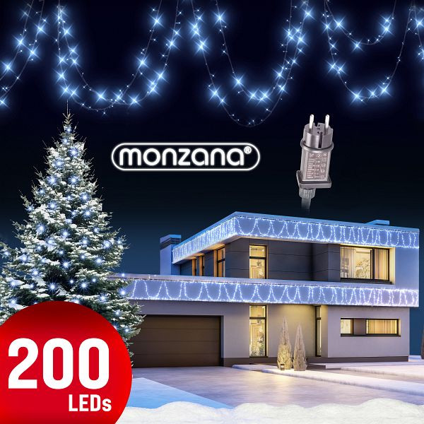 monzana Lichterkette Weihnachten Kaltweiß 20m, 109467, 4251776920610