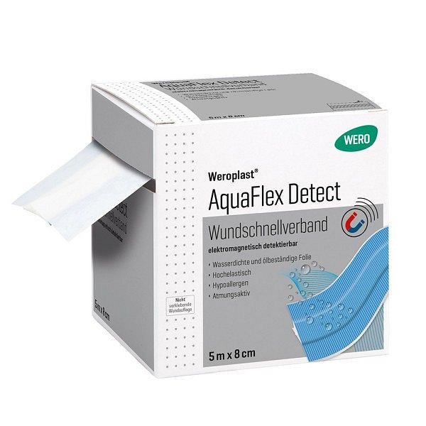 WERO Weroplast AquaFlex Detect Wundschnellverband, detektierbar, 5 m x 8 cm, 180728