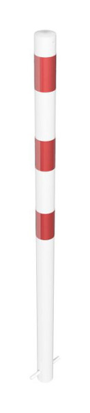 Schake Absperrpfosten Stahlrohr Ø 60 x 2,5 mm ortsfest zum Einbetonieren, feuerverzinkt und weiß beschichtet, 460B