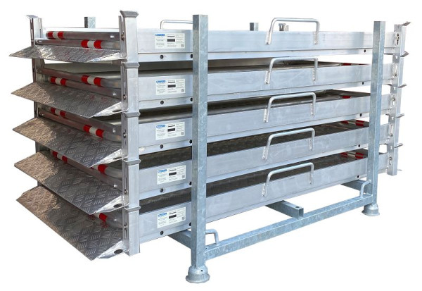 Schake ALU-Grabenbrücken SET 2, 5x Alu-Grabenbrücke 2,30 x 1,00 m, 1 x Stapelpalette verzinkt, 20281-SET