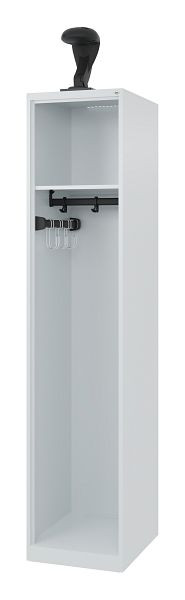 C+P Feuerwehrspind Evolo, Modell EXPERT, 1 Abteil, H1850B400T500 mm, Lichtgrau, Helmhalter, 0491015-12 S10003
