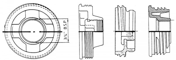 Bürkle Gewindeadapter für Kugelhahn Tri-Sure, 0600-0140