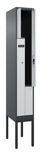 C+P Z-Spind Evolo PLUS, Gestell, 2 Fächer, 2120x300x500mm, 7016/7035, Zylinderschloss, 0490337-102 S10044