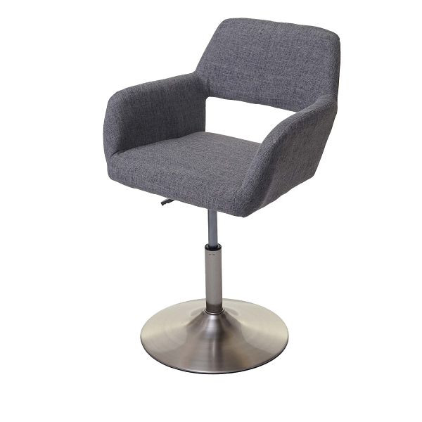 Mendler Esszimmerstuhl HWC-A50 III, Stuhl Küchenstuhl, Retro 50er Jahre, Stoff/Textil, grau, Fuß gebürstet, 63961