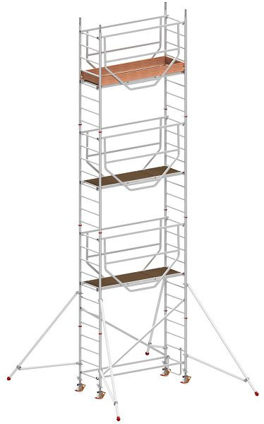 HYMER Fahrgerüst ADVANCED SAFE-T nach DIN EN 1004, Modul 1 + 2 + 3 + KIT, Rahmenteilbreite 0,72 m, Bühnenlänge 2,08 m, Reichhöhe 8,25 m, 707508