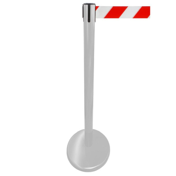 Stein HGS Personenleitsystem -P-Line Future-, Metall/ anthrazit, rot/weiß diagonal (schraffiert), mit Sicherheitsverschluss (selbstlösend), Gurtlänge: 4 m, 15695-1303