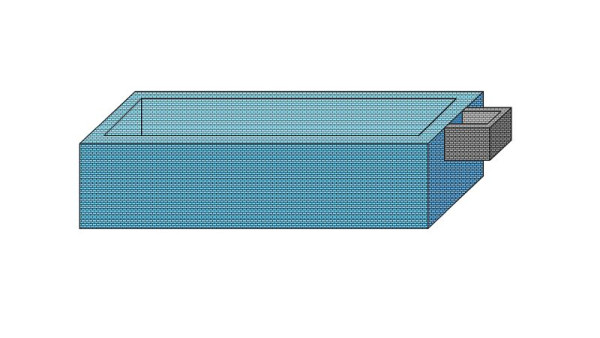 OKU Schacht für Gegenstromanlage Styroporpool Prestige 1,00 x 1,00 x 0,90 m EPS 30 - 80, 545576