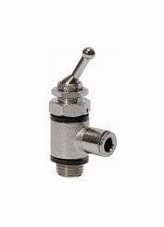 Riegler 3/2-Wege-Kipphebelventil, Druckanschluss ist die Schlauchseite, Anschluss Steckverbindung, 107034