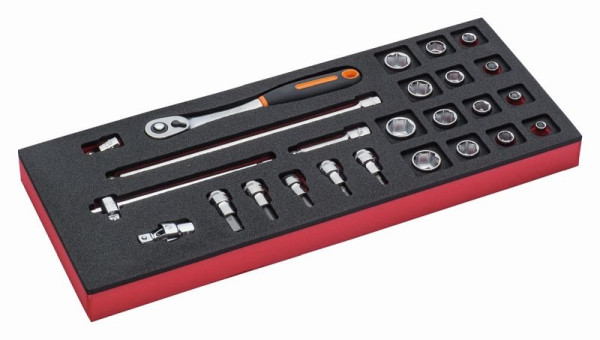 Bahco 1/3 Einlage, Steckschlüssel + Zubehör 3/8", 25-teilig, FF1E2102