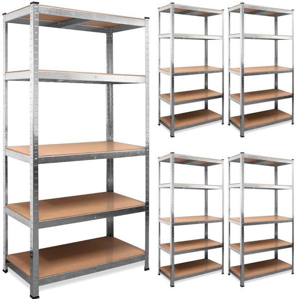 DEUBA 5x Schwerlastregal mit 5 Böden max. 875 kg als Werkbank umbaubar, 991351
