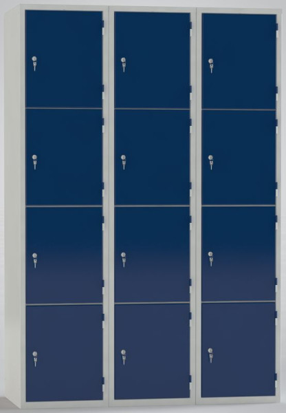 KLW Wertfachschrank - 1850 x 1200 x 500 mm H x B x T, mit 3 x 4 Abteilen, 08/87S-12