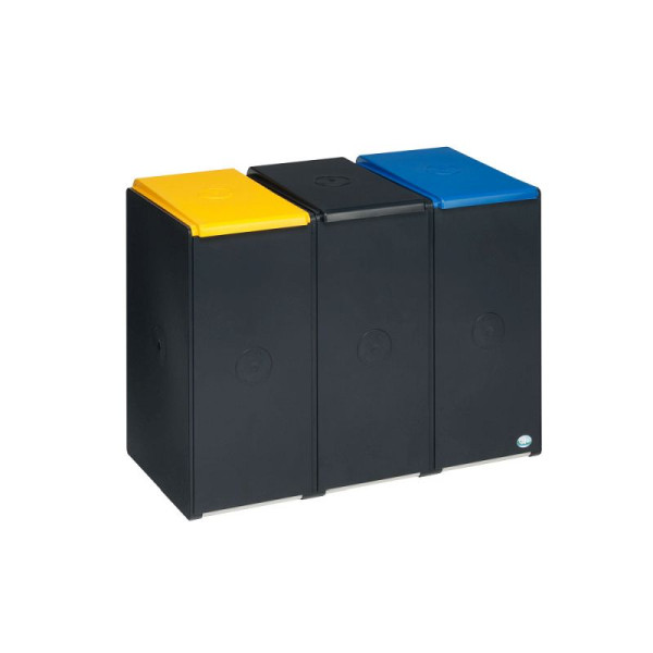 STEIN HGS Kunststoffcontainer 40 L, 3-fach, mit Deckel, 82075.0001