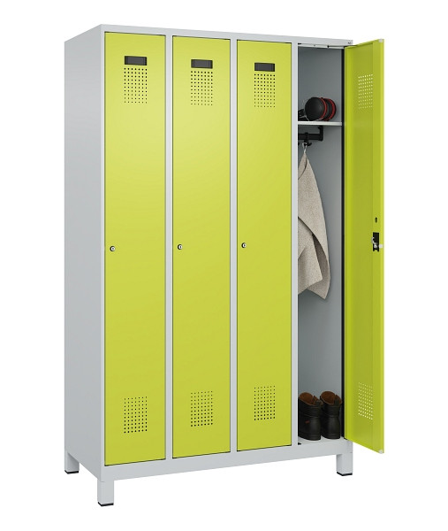 C+P Spind Evolo PLUS, mit Füßen, 4 Abteile, 1950x1200x500mm, 7035/0024, Verschluss Zylinderschloss, Ablageböden 4, 049010-40 S10042