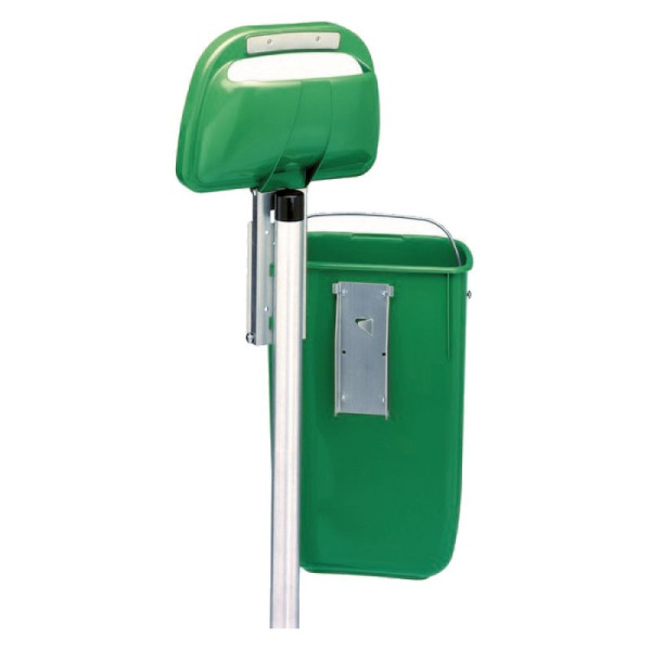 Stein HGS DIN-Papierkorb aus Polyethylen, grün, mit Pfosten verzinkt/Länge 1200mm, 19404-02