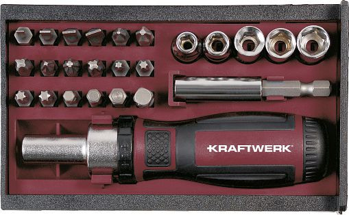 Kraftwerk Ratschen-Schraubendreher Bit Box 1/4", 25-teilig, 306.378.003