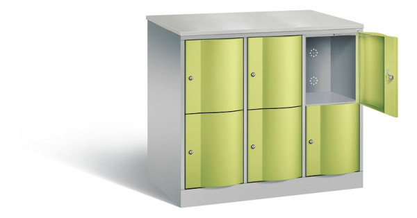 C+P XL-Schließfachschrank Resisto, H1077xB1148xT640mm, Farbe: Weißaluminium / Viridingrün, 8472-373 S10085