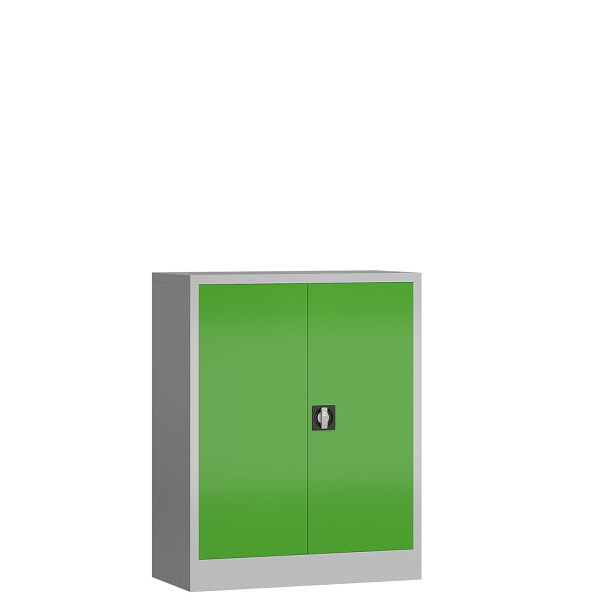 Lüllmann ClassiX Flügeltürenschrank, 1000 x 800 x 380 mm, lichtgrau/gelbgrün, X-530315