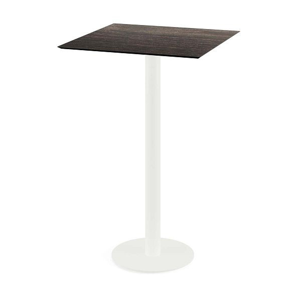 Feros Urban Stehtisch Weiß gestell + Riverwashed Wood HPL 70x70 cm, 130051477