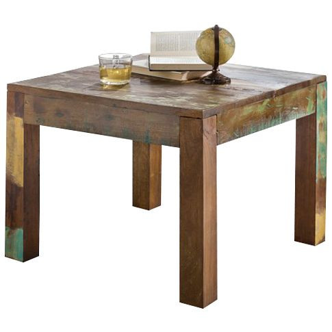 Wohnling Couchtisch KALKUTTA 60 x 47 x 60 cm, Massivholz, Shabby-Chic, quadratisch, WL5.068