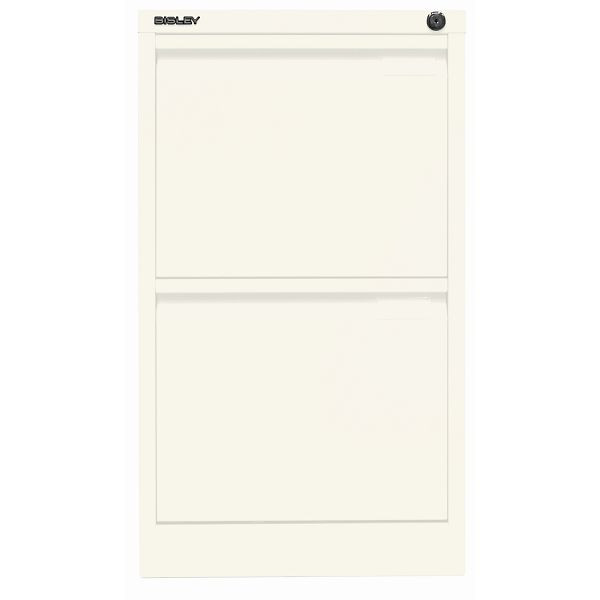 Bisley Hängeregistraturschrank, einbahnig, 2 HR-Schubladen, 196 verkehrsweiß antibakteriell, 3623196