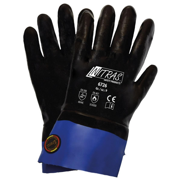 NITRAS TAEKI Schnittschutzhandschuhe, schwarz, zweilagiger Liner, Liner innen: TAEKI-Spezialgarn, Größe: 9, VE: 100 Paar, 6726-9