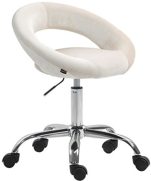 CLP Arbeitshocker Olinda Samt, creme, 325976, 4255716352721