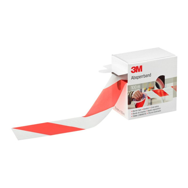 Stein HGS Absperrband 3M, Einzelrolle, reißfest, Breite 70 mm, Länge 100 m, rot/weiß, 3m1611