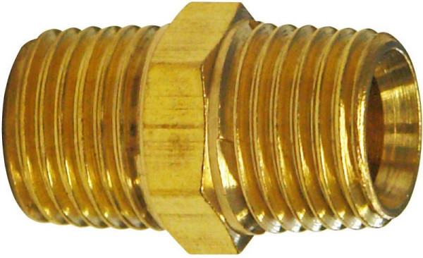 Güde Doppelnippel 1/4 x 1/4", Messingausführung, 41030