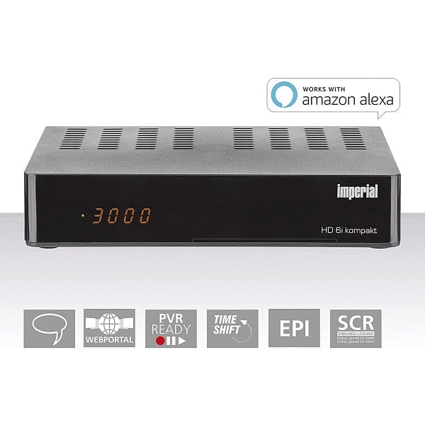 IMPERIAL HD6i kompakt HD Sat Receiver - Smart, DVB-S2, Alexa Voice, Sat to IP, Web-Portal, PVR Ready, 77-547-00