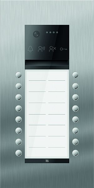 TCS Türkontrollsystem PES PRO IP Video Außenstation 16T 2 Spalten UP Edelstahl, AVU400216-0030