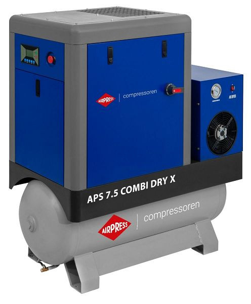Airpress Schraubenkompressor 10 bar 200L 7.5 PS/5.5 kW 690 l/min (APS 7.5 Combi Dry X G2), 369007-G2
