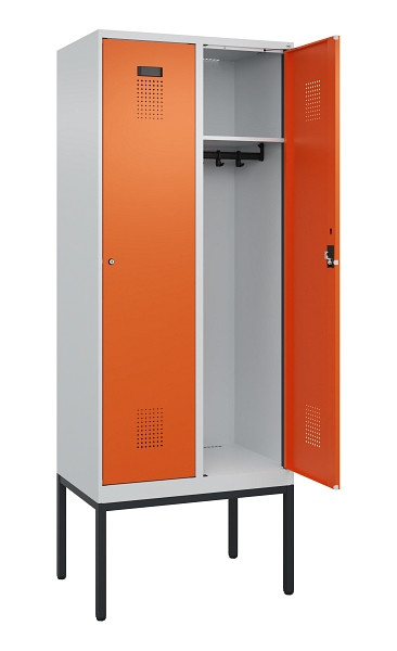 C+P Spind Evolo PLUS, Gestell, 2 Abteile, 2120x800x500mm, 7035/2004, Verschluss Zylinderschloss, Ablageböden 2, 0490307-22 S10029