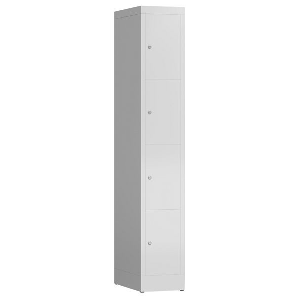 Lüllmann ClassiX Schließfachschrank, 1 Abteil, 4 Fächer, 1800 x 310 x 500 mm, lichtgrau, X-520410